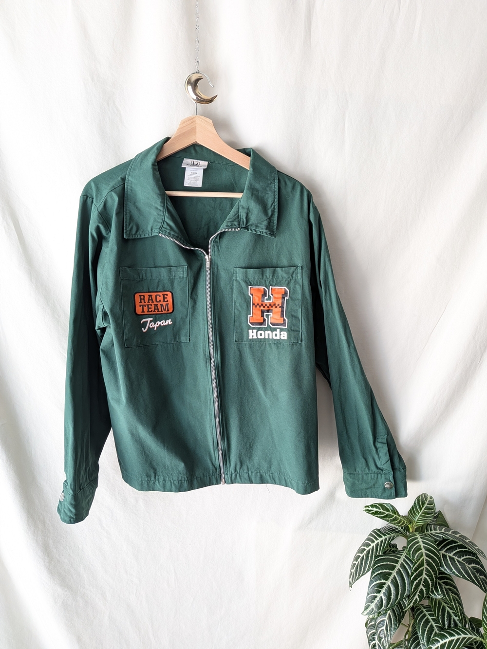 Honda Green Zip-Front Lightweight Jacket
